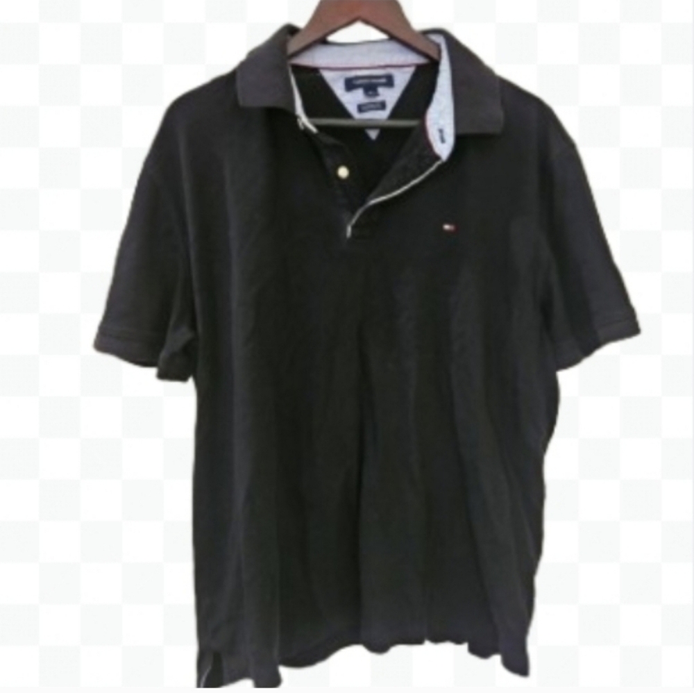 Tommy Hilfiger Black Mens Preppy Nautical Shirt Sz XL - Picture 6 of 6